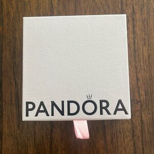 Pandora sterling silver bangle, heart shaped clasp with cubic zirconia stones